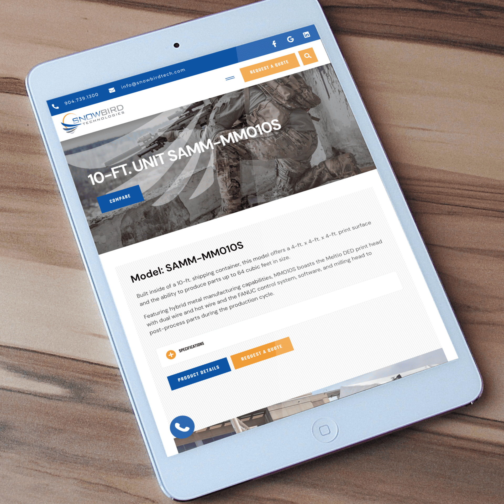 A digital mockup showcasing unified branding solutions with a sleek, modern design on a blue background.