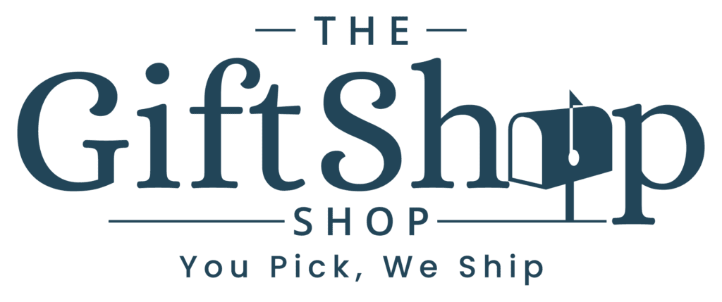 logo design services - A creatively designed gift shop logo featuring stylized text and graphic elements, showcasing professi