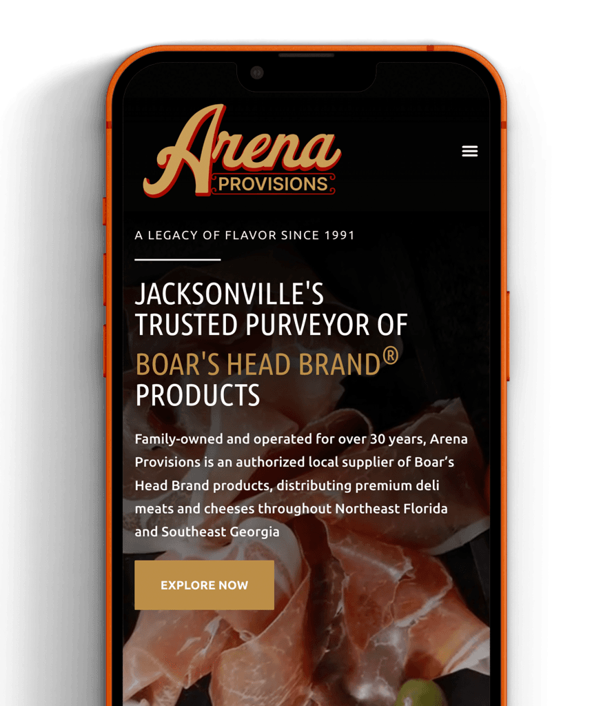 Arena Provisions iphone Mockup - Kris Chislett Design