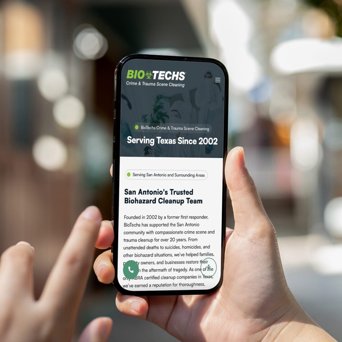 Biotechs website design showcasing layout with text blocks and images on a clean, modern interface.
