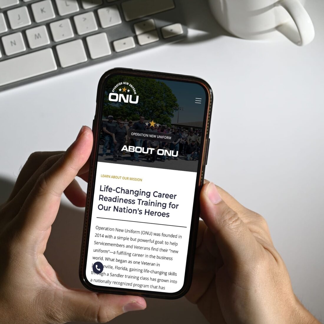 Design concept for a veteran career transition website, featuring a structured layout and user-friendly navigation.