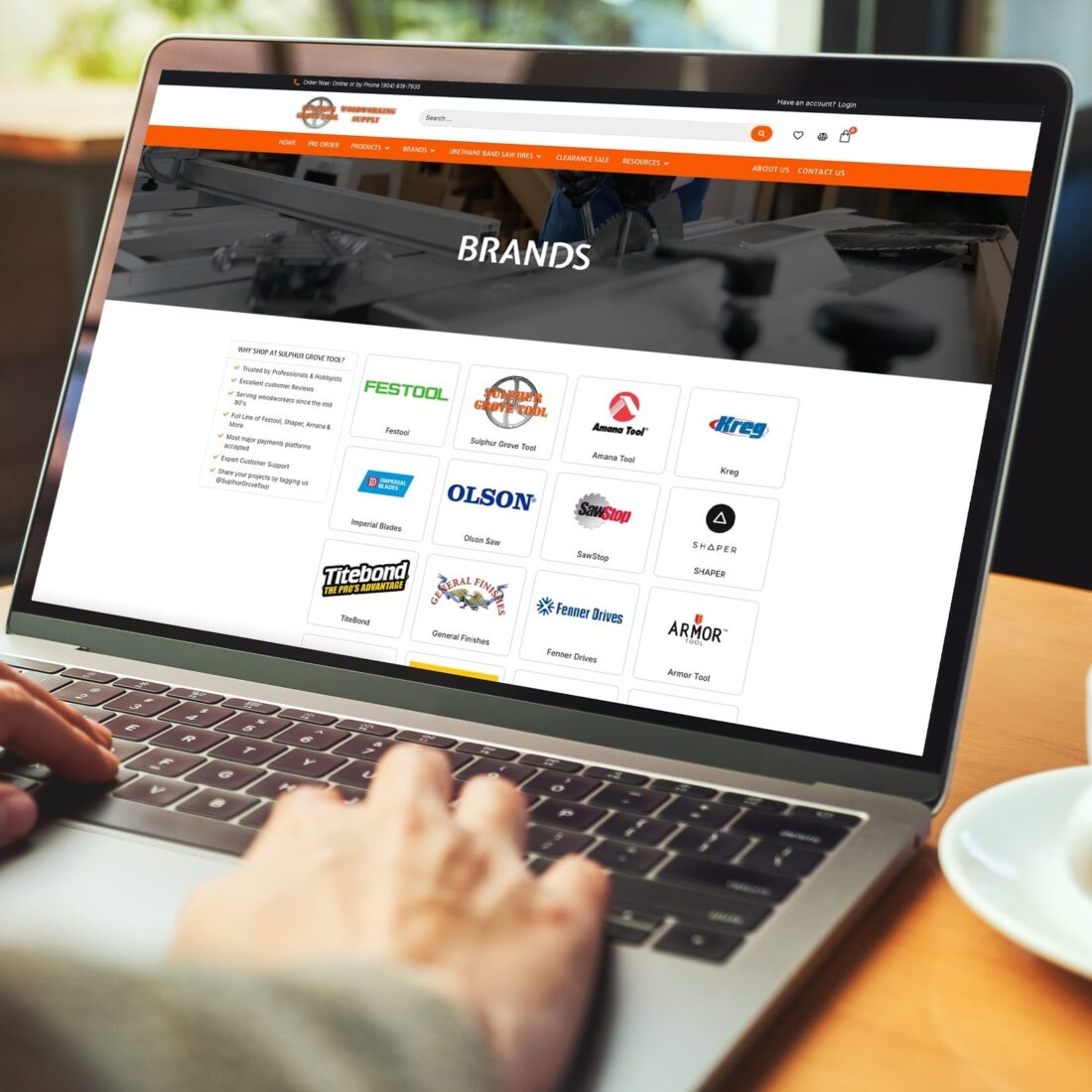 Sulphur Grove Tool website design showcasing layout and visual elements on Artboard 4.
